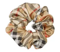 Haargummi mit Check-Print - Nude
