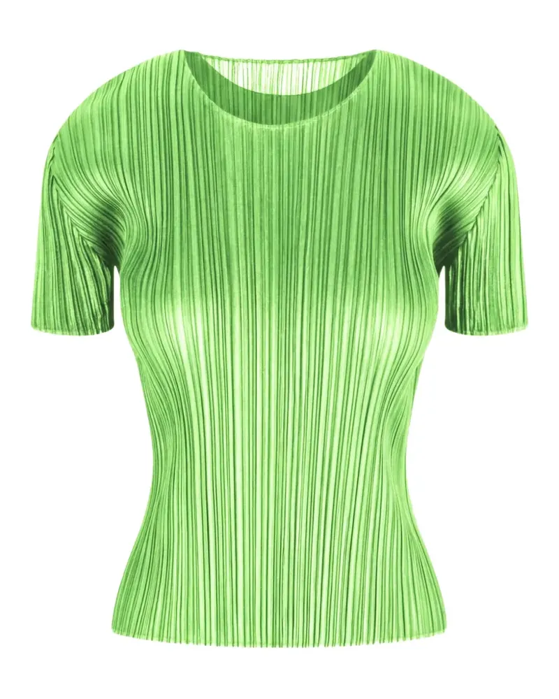 Issey Miyake Plissiertes T-Shirt - Grün Grün