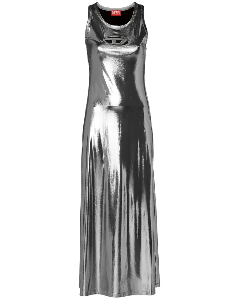 Diesel Maxikleid mit Lurex - Silber Silber