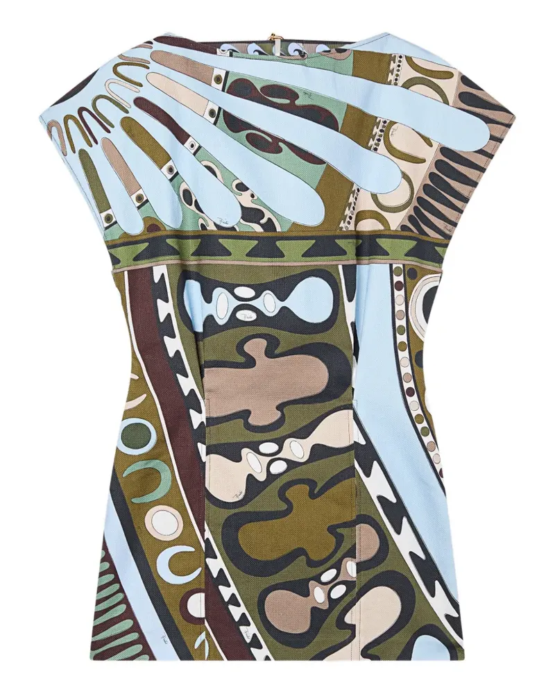 Emilio Pucci Soleil print panama dress - Blau Blau