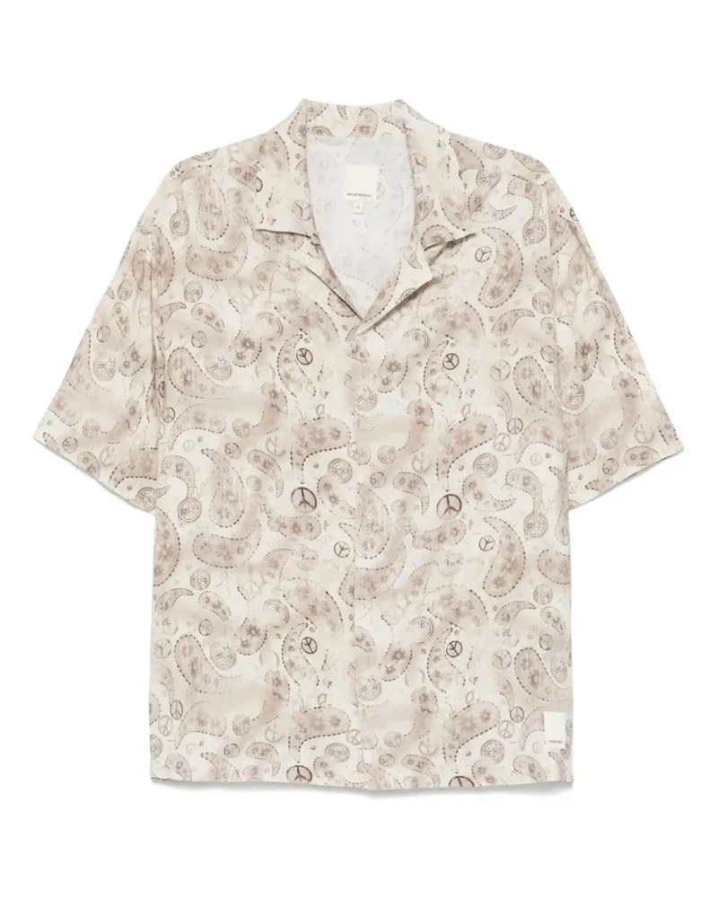 Emporio Armani Hemd mit Paisleymuster - Nude Nude
