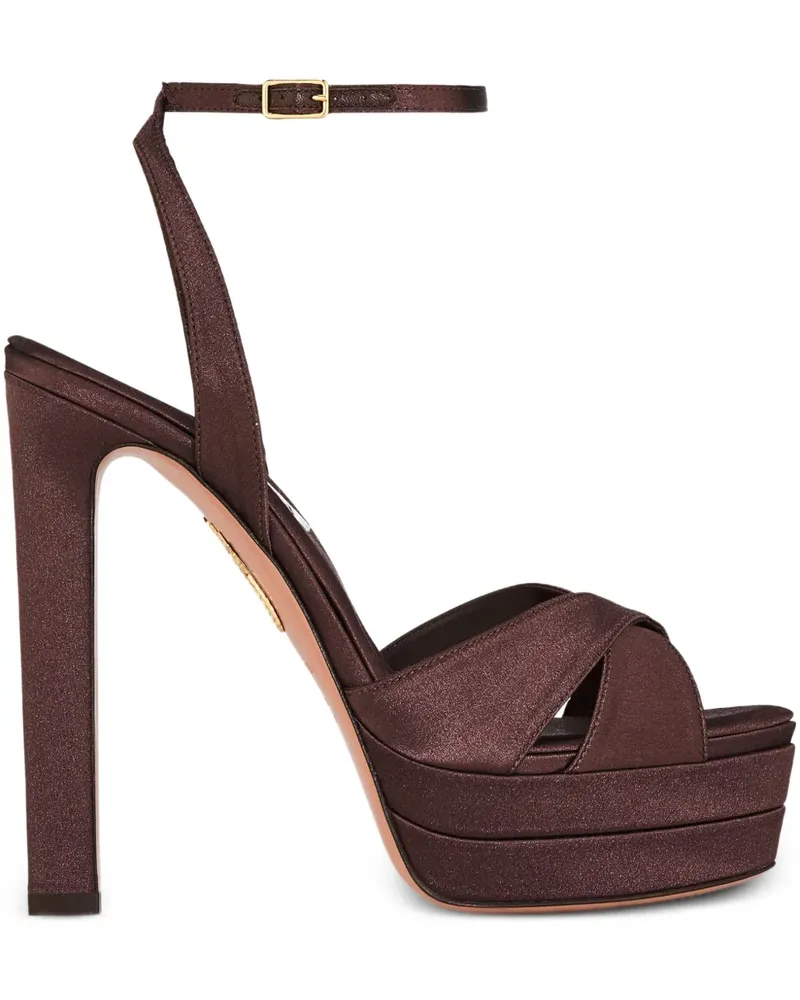 Aquazzura Divine Plateau-Sandalen 130mm - Braun Braun