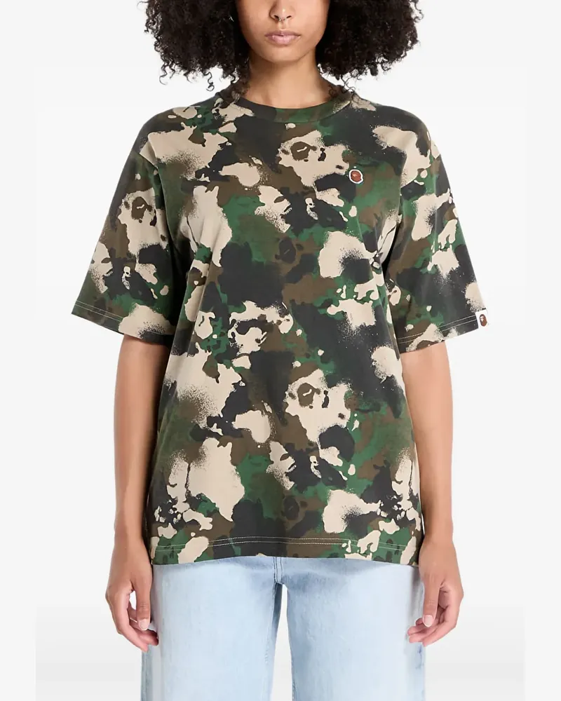 BAPE camo ape head one point T-shirt - Grün Grün
