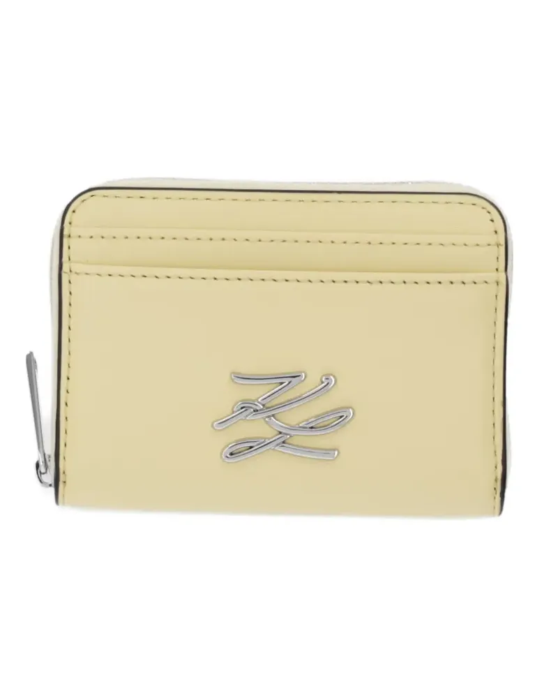 Karl Lagerfeld Small K/Autograph logo-plaque cardholder wallet - Gelb Gelb