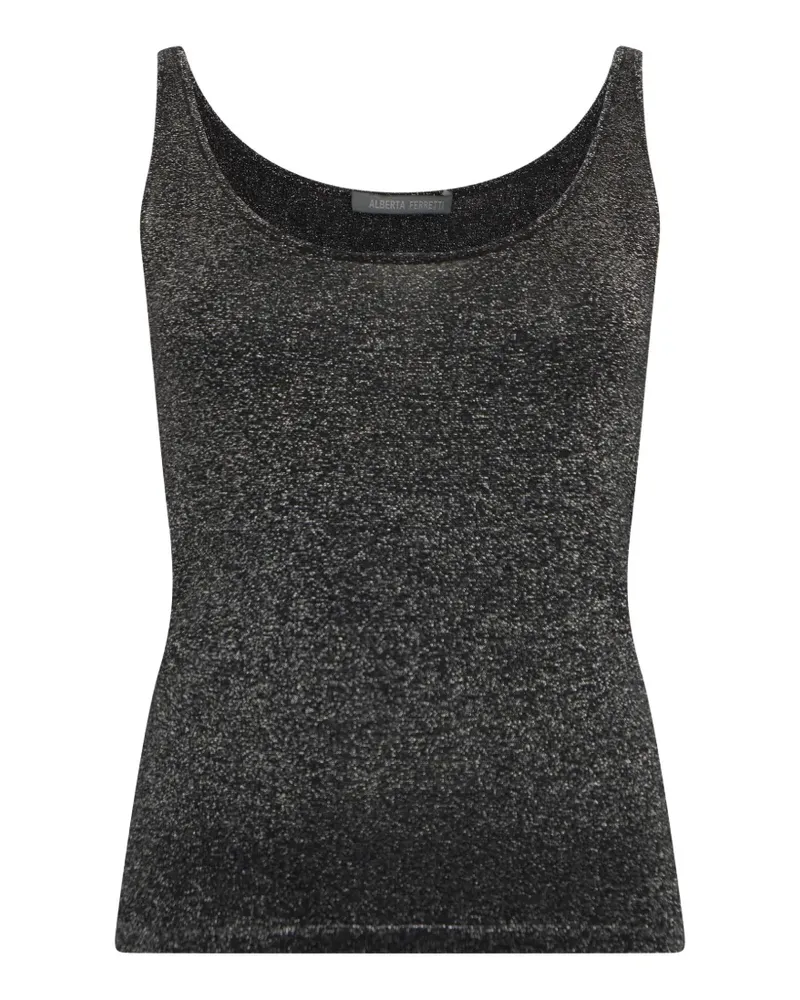 Alberta Ferretti Top mit Metallic-Effekt - Schwarz Schwarz