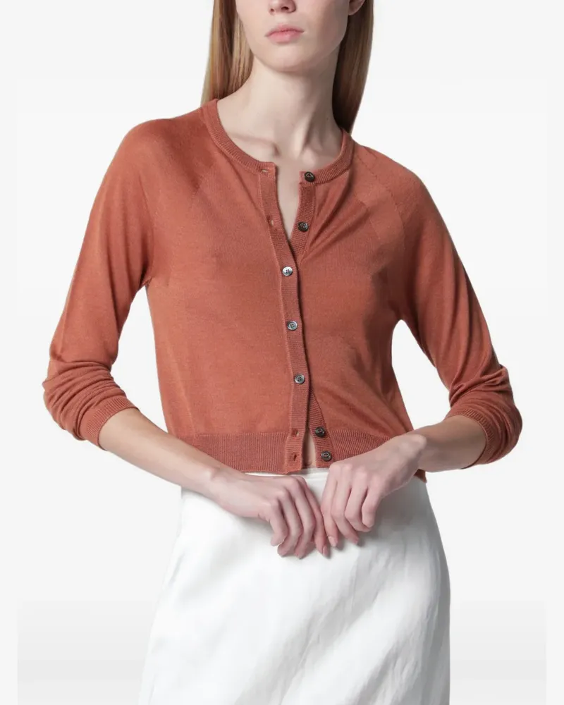 Roberto Collina Cropped-Cardigan mit Knöpfen - Braun Braun