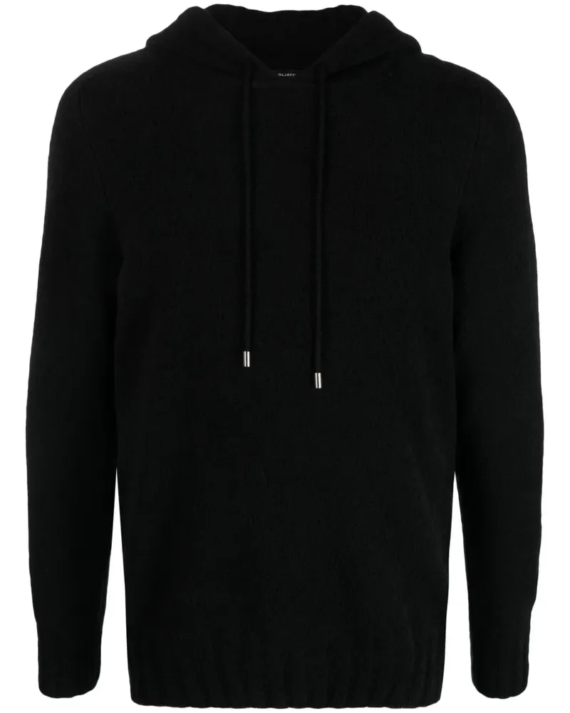 Tagliatore Gestrickter Hoodie - Schwarz Schwarz