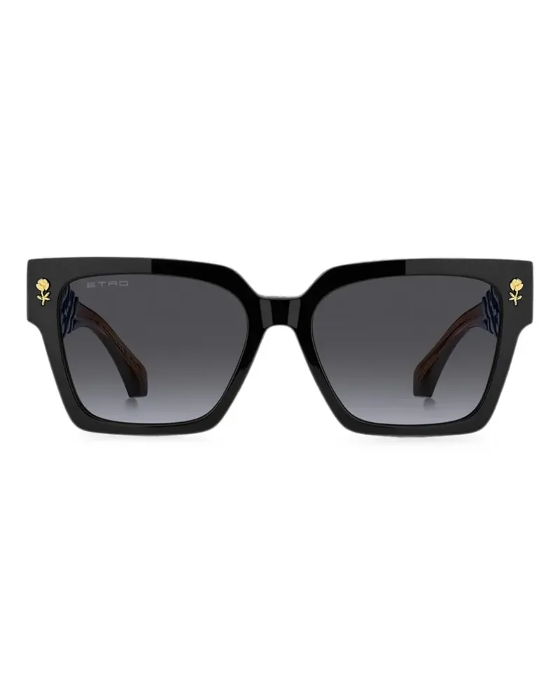 Etro rectangular-frame sunglasses - Schwarz Schwarz