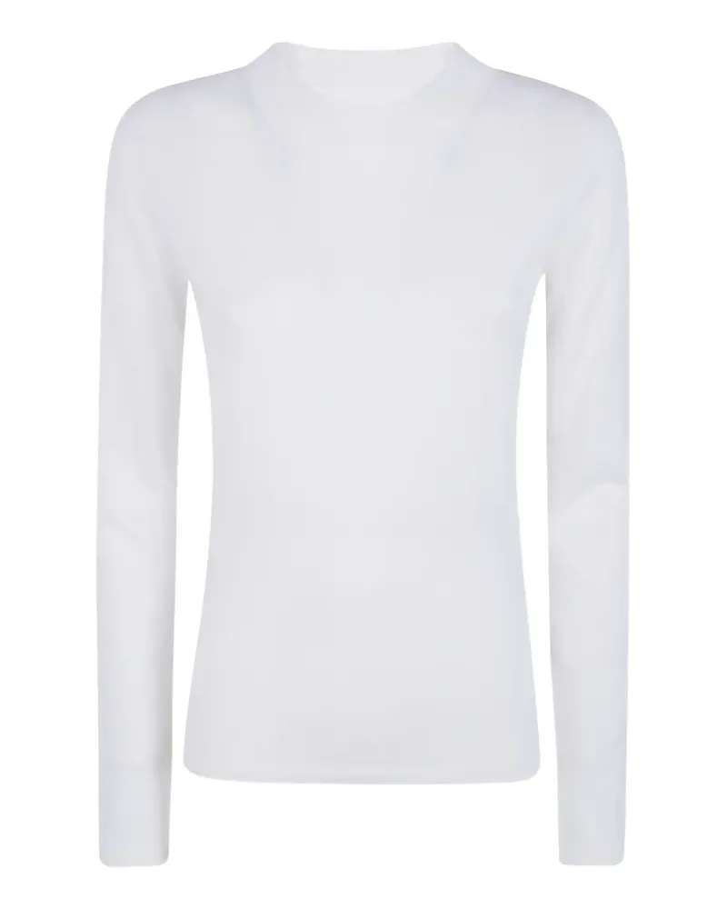D.EXTERIOR Fein gestricktes Langarmshirt - Weiß Weiß