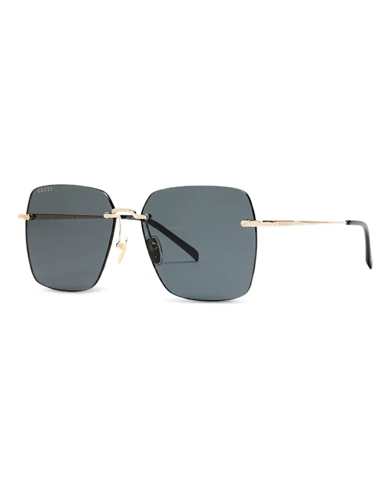Gucci Sonnenbrille mit eckigem Gestell - Schwarz Schwarz