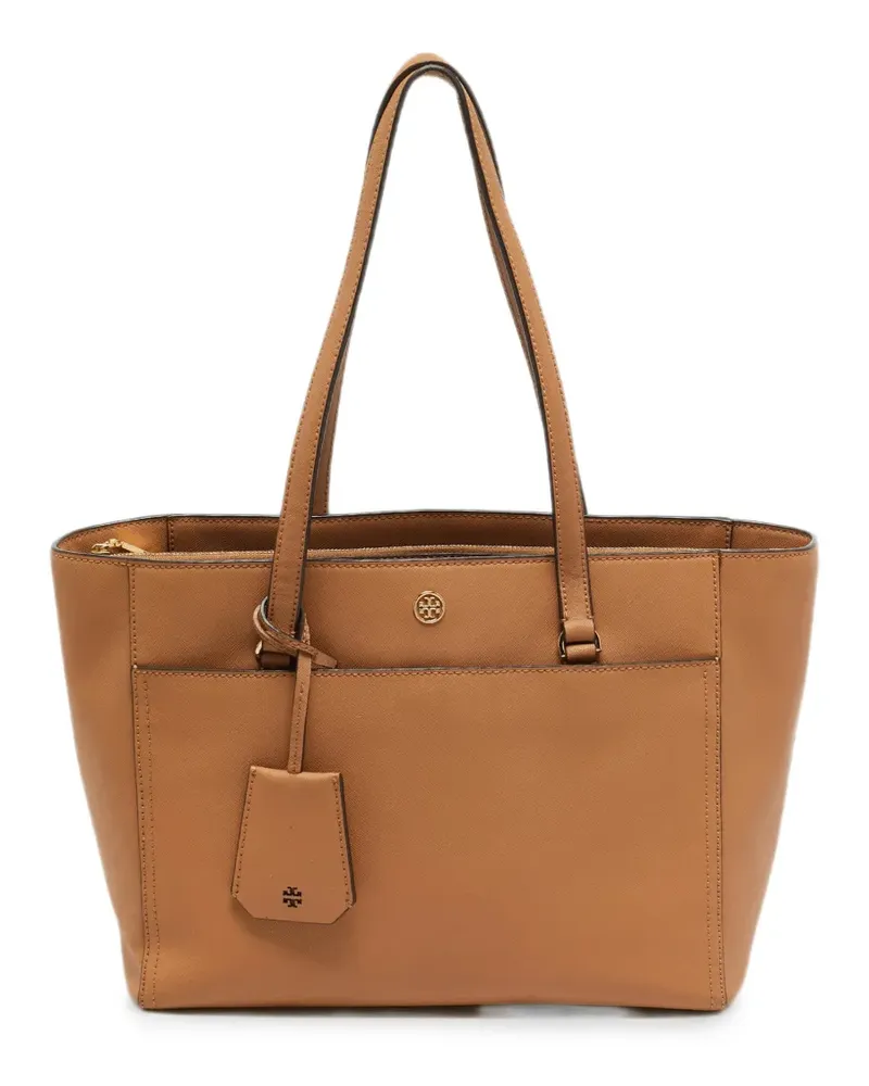 Tory Burch Robinson Saffiano-leather tote bag - Braun Braun