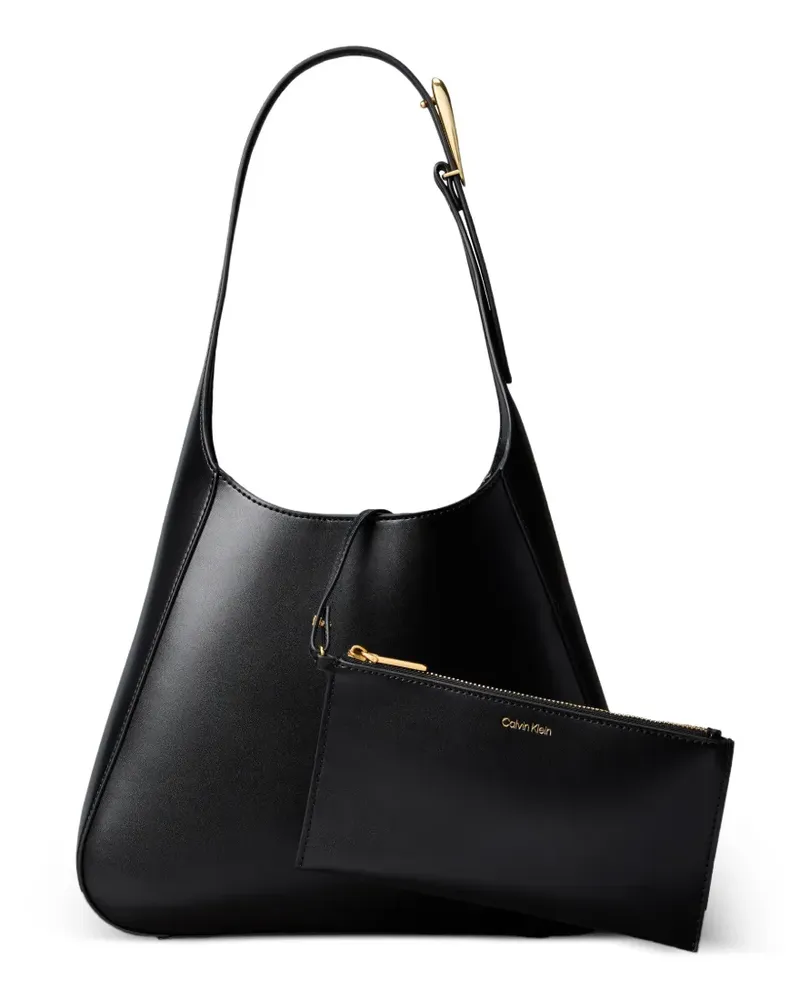 Calvin Klein Mittelgroße Schultertasche mit Trapezform - Schwarz Schwarz