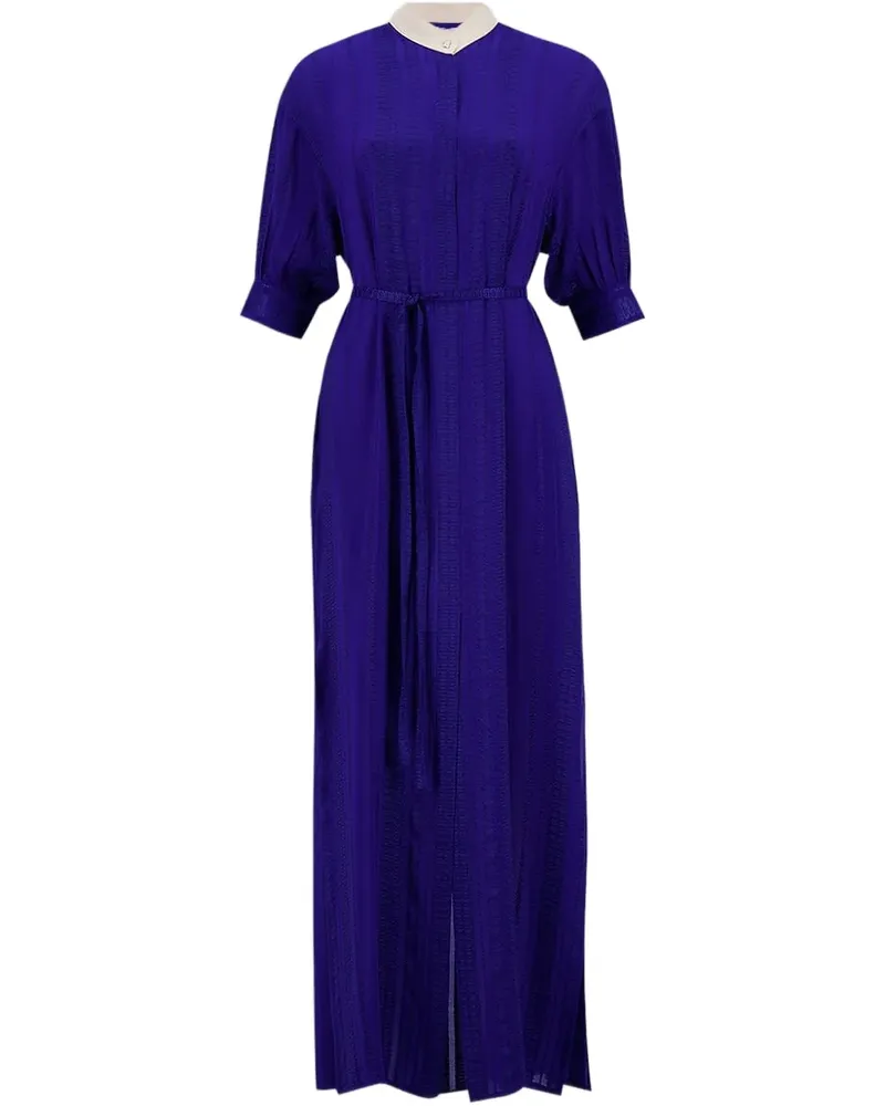 Zeus + Dione Midikleid aus Seide - Blau Blau