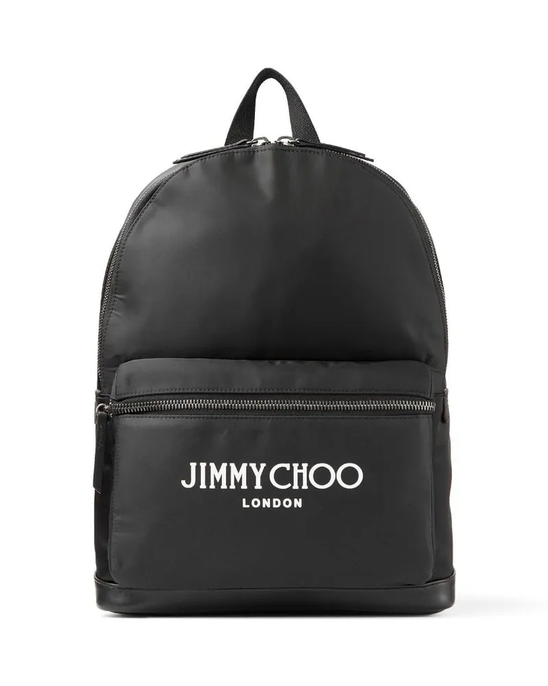 Jimmy Choo Wilmer Rucksack mit Logo-Print Schwarz