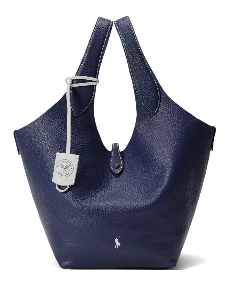 Ralph Lauren Polo Play Tote Bag aus Leder - Blau Blau