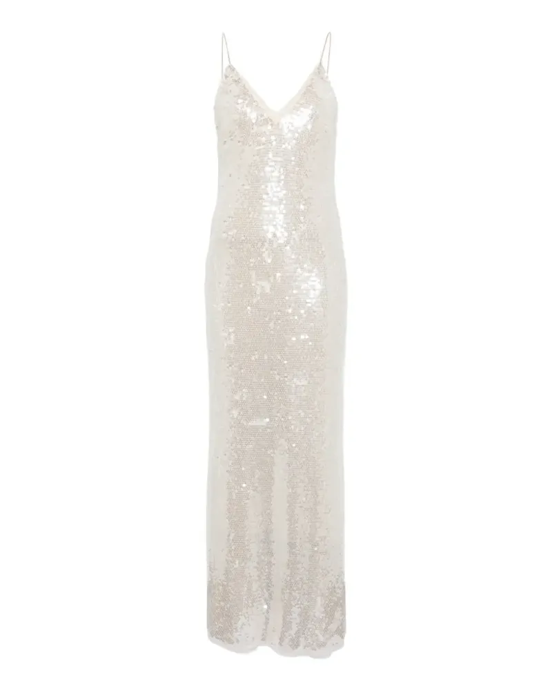 forte_forte sequin-embellished maxi dress - Nude Nude