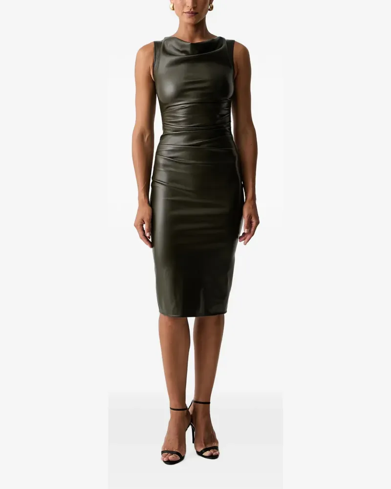 Patrizia Pepe draped leather midi dress - Grün Grün