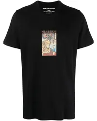 maharishi T-Shirt aus Bio-Baumwolle mit Print Schwarz