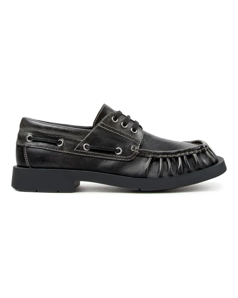 Camper Mil 1978 Segelschuhe aus Leder - Schwarz Schwarz