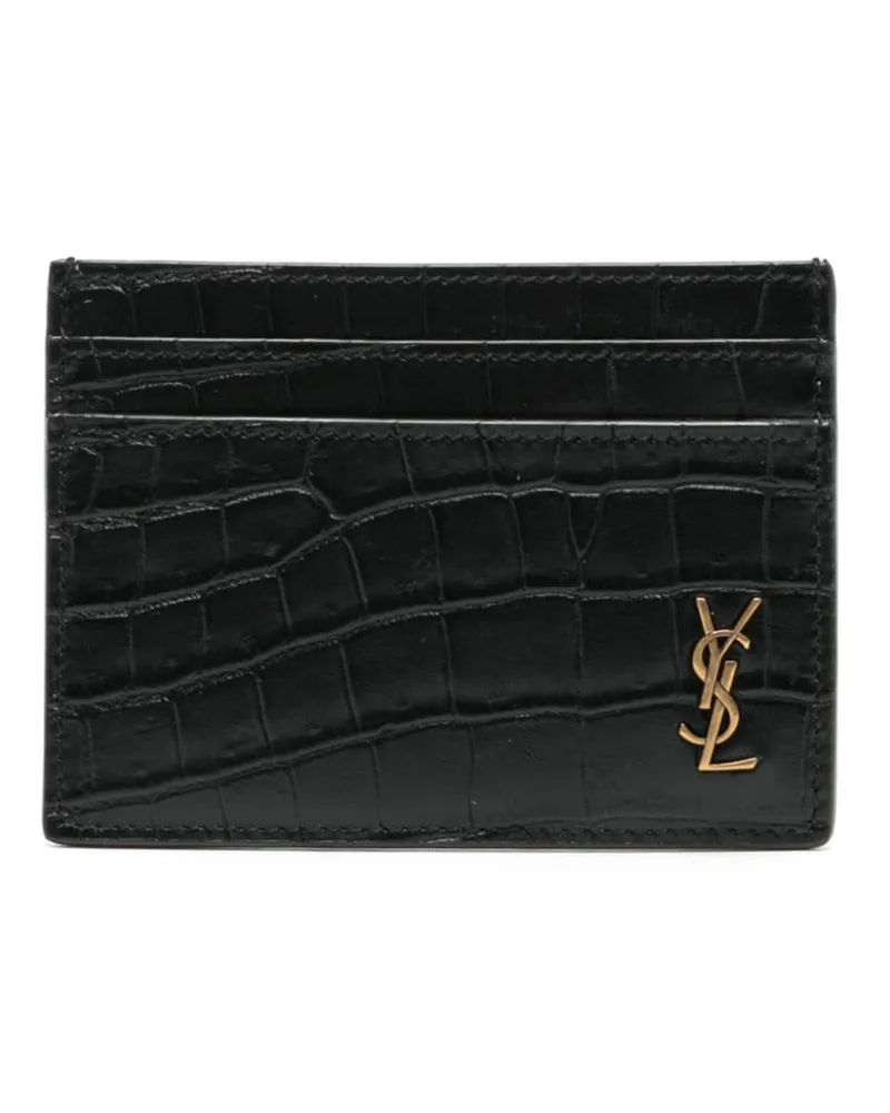 Saint Laurent Kartenetui mit Cassandre-Logo - Schwarz Schwarz