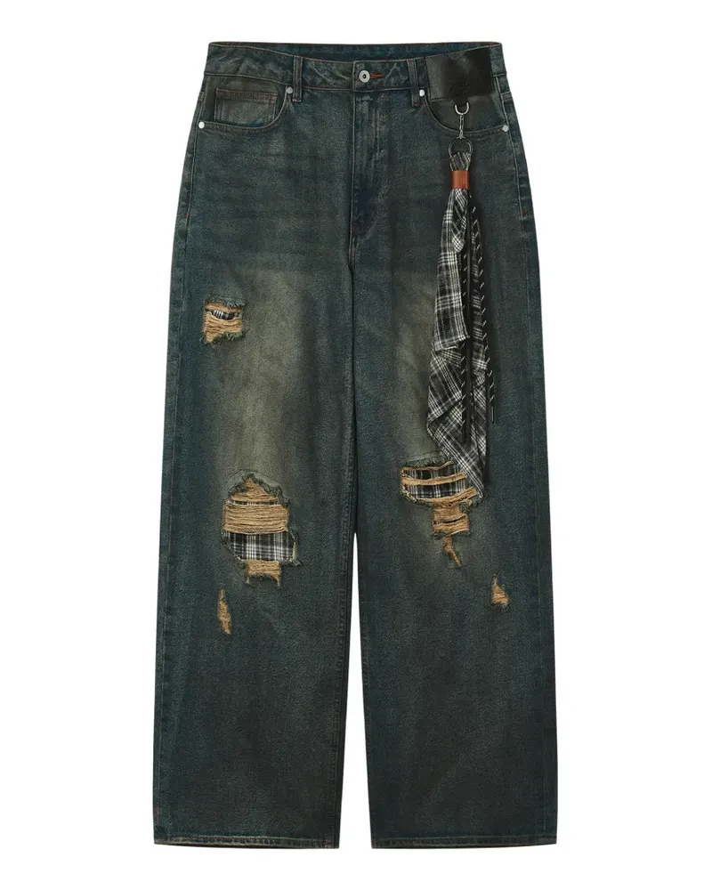 Musium Div. Weite Jeans im Distressed-Look - Blau Blau