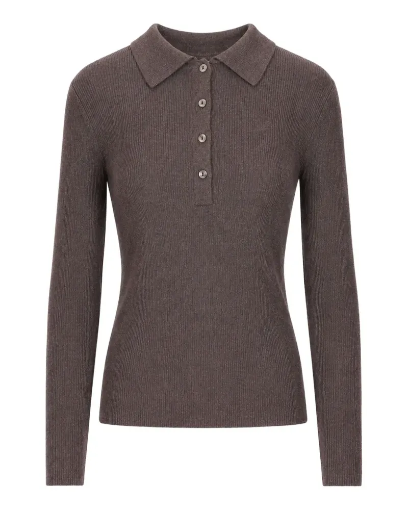 P.A.R.O.S.H. P.A.R.O H. ribbed-knit polo top - Braun Braun