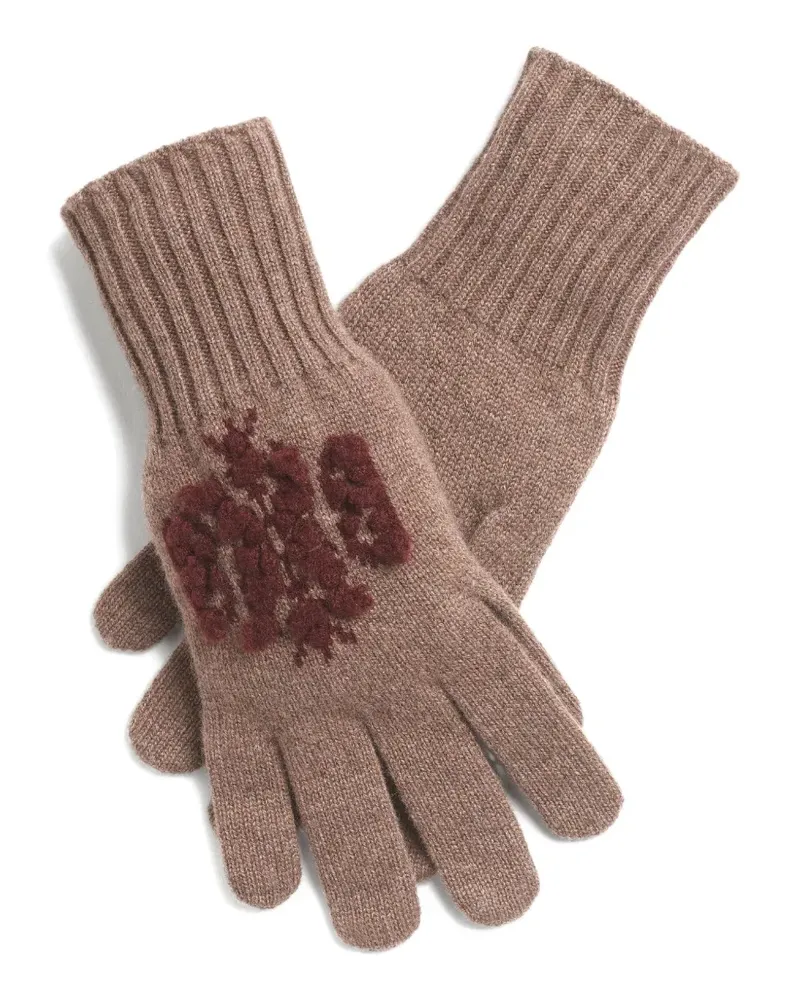 Barrie Handschuhe aus Kaschmir mit Stickerei - Braun Braun