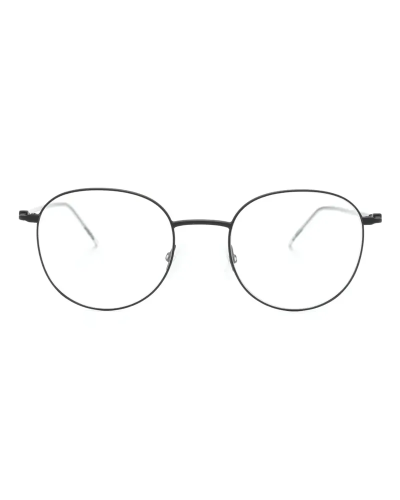 HUGO BOSS Runde Brille mit Logo-Gravur - Schwarz Schwarz