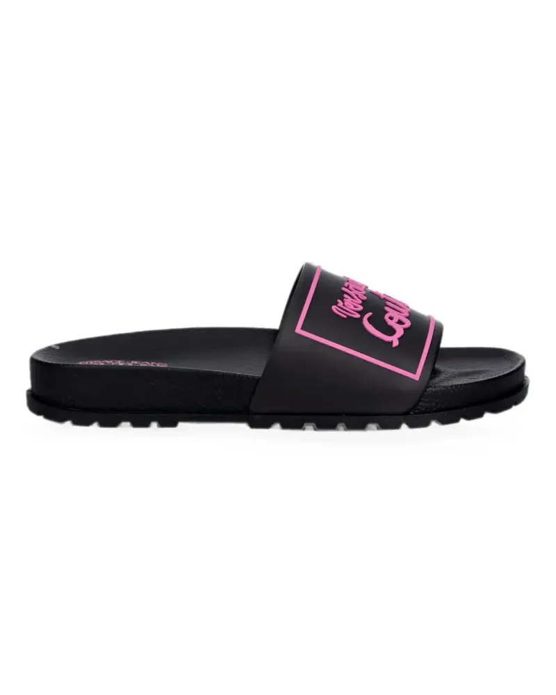 Versace Jeans logo-print slides - Schwarz Schwarz