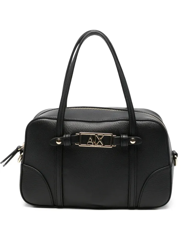 Armani Exchange logo-plaque tote bag - Schwarz Schwarz