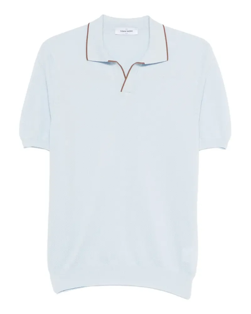 Gran Sasso T-Shirt mit Poloshirtkragen - Blau Blau