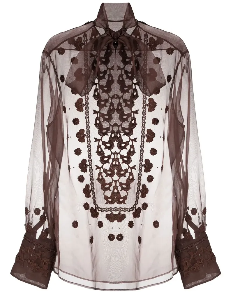 Valentino Garavani Bestickter Rock - Braun Braun