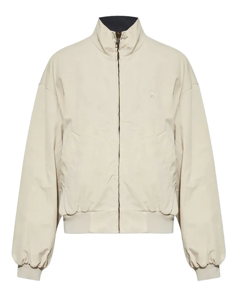 Balenciaga logo-embroidered bomber jacket - Nude Nude