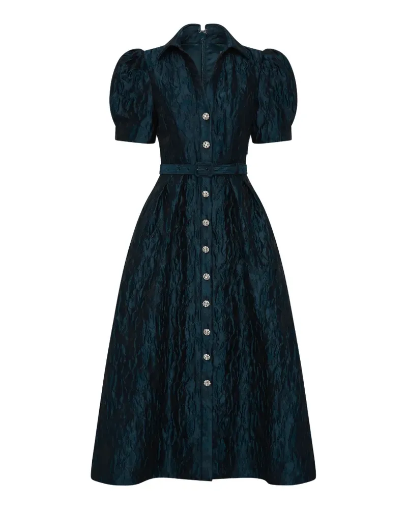 Rebecca Vallance Kurzärmeliges Cascades Midikleid - Blau Blau
