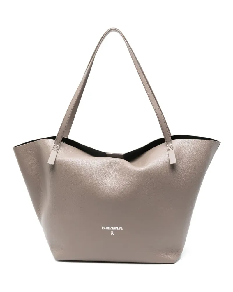 Patrizia Pepe logo-lettering shoulder bag - Nude Nude