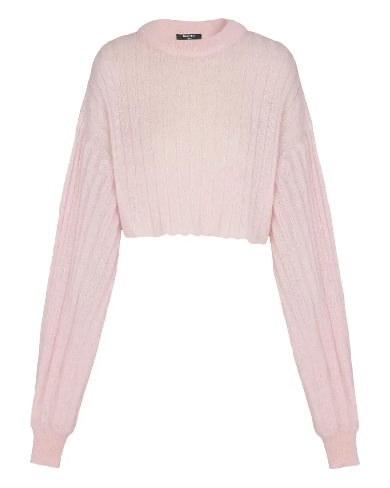 Balmain Gerippter Pullover mit langen Ärmeln - Rosa Rosa