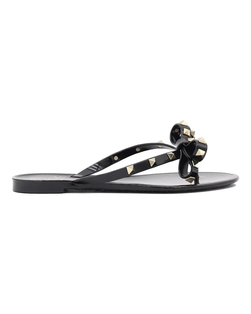 Valentino Garavani Rockstud bow-detail flip-flops - Schwarz Schwarz