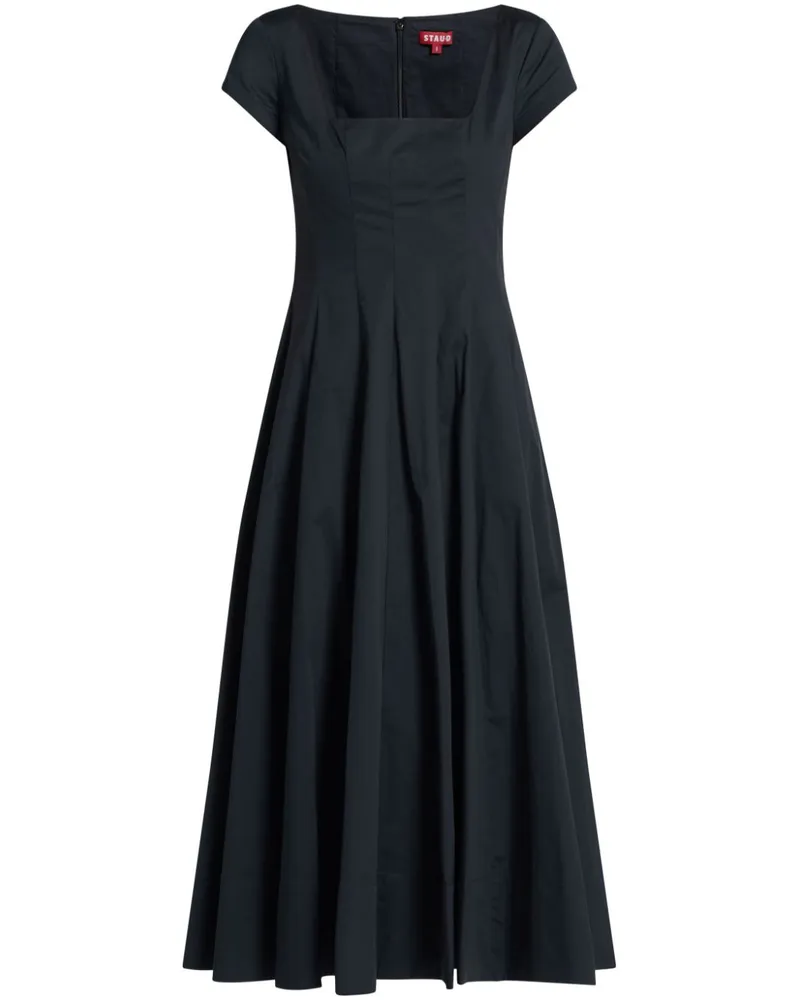STAUD Wells Midikleid - Schwarz Schwarz