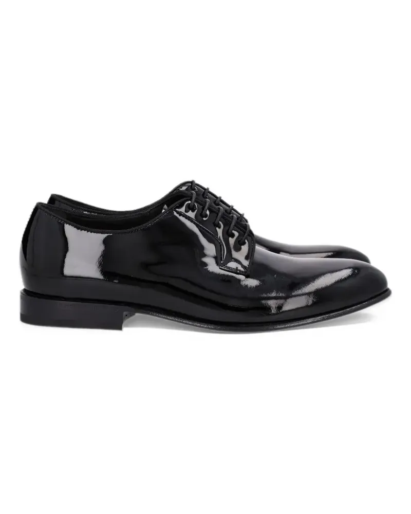 Al Duca D’Aosta 1902 patent leather derby shoes - Schwarz Schwarz