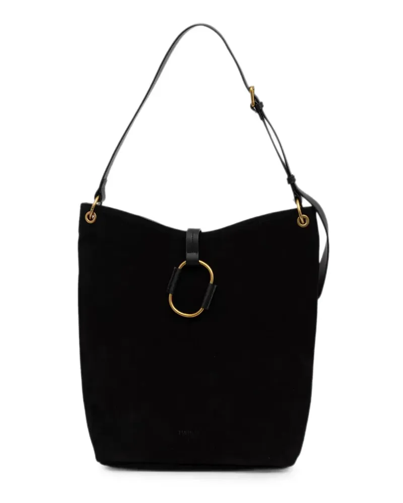 Twin-Set suede leather-trim tote bag - Schwarz Schwarz