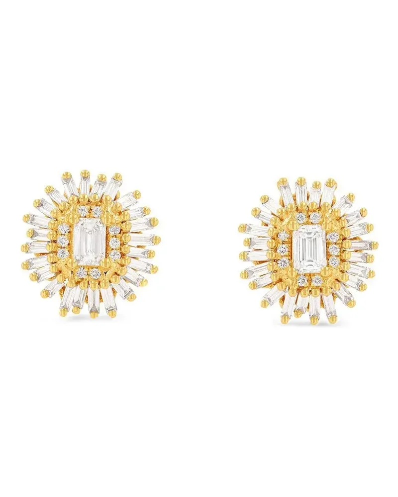 Suzanne Kalan 18kt Flower Gelbgoldohrring mit Diamant Gold