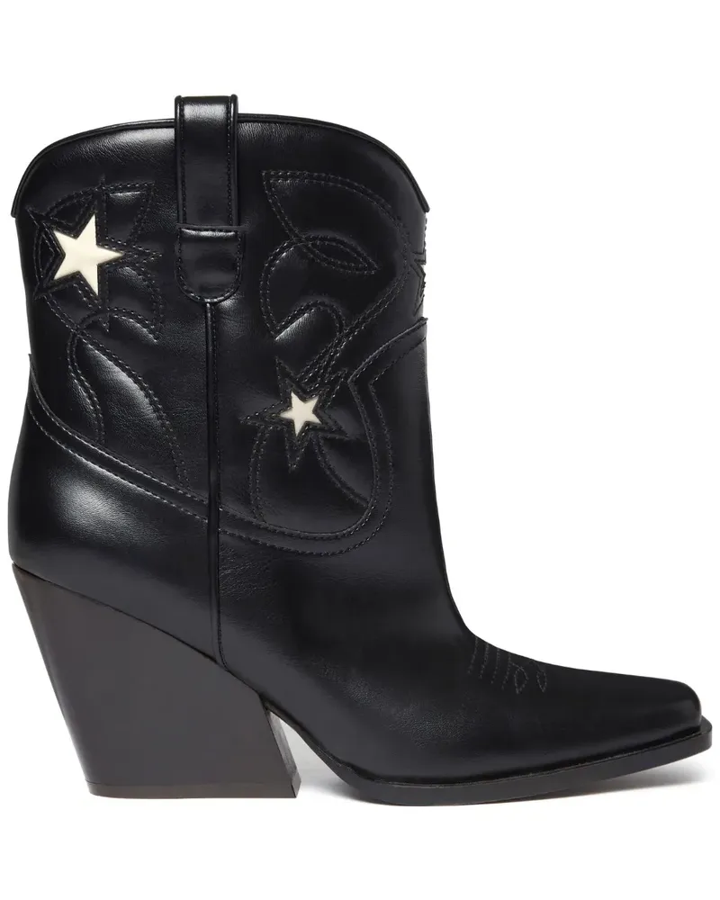 Stella McCartney Cloudy Alter Mat Cowboystiefel - Schwarz Schwarz
