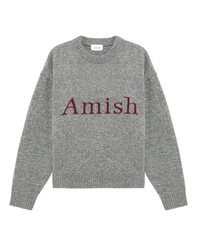 Amish logo-intarsia drop-shoulder sweater - Grau Grau