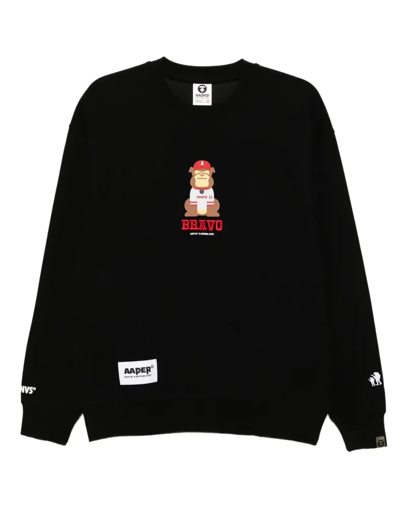 BAPE Sweatshirt mit Logo-Stickerei - Schwarz Schwarz