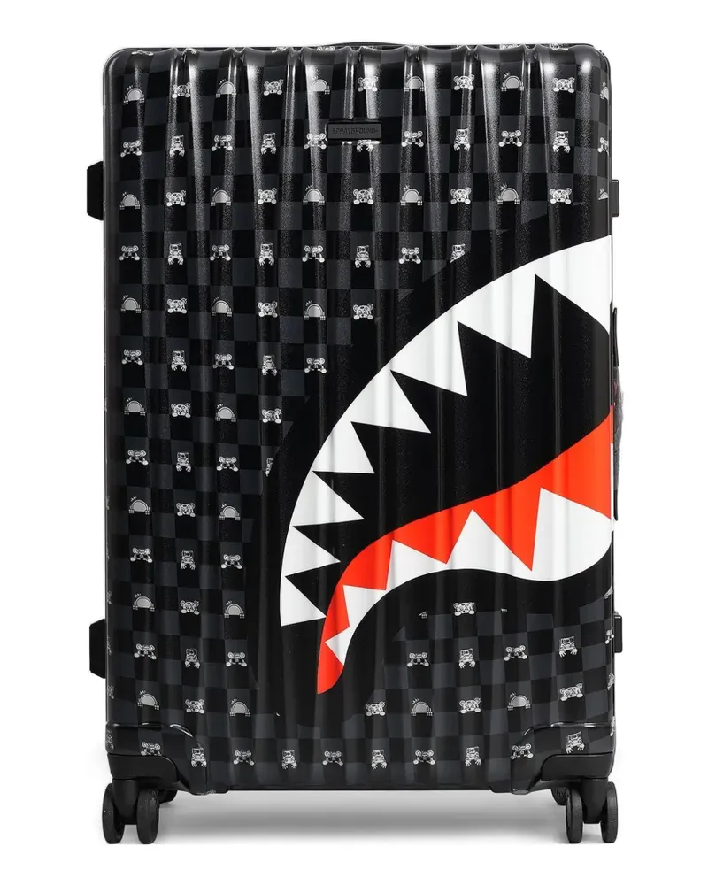 Sprayground Shark Mouth checkered suitcase - Schwarz Schwarz