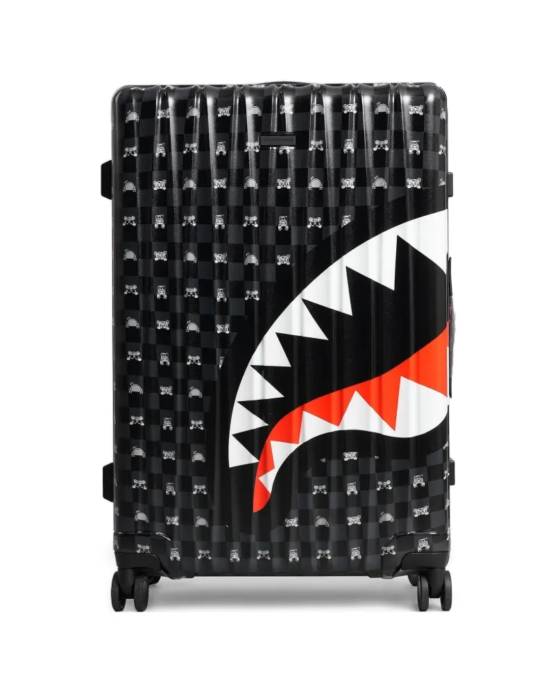 Sprayground Shark Mouth checkered suitcase - Schwarz Schwarz