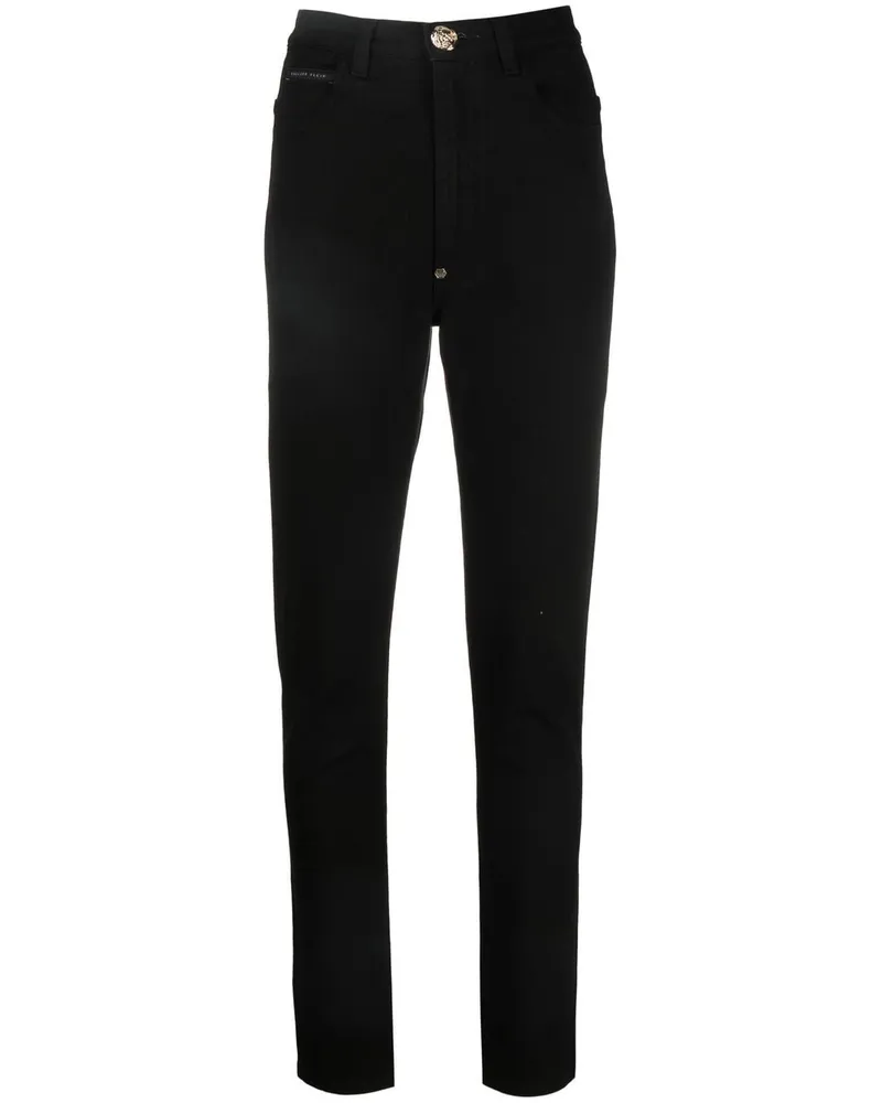 Philipp Plein Skinny-Jeans mit hohem Bund - Schwarz Schwarz