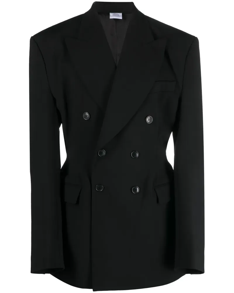 VETEMENTS Doppelreihiger Blazer - Schwarz Schwarz