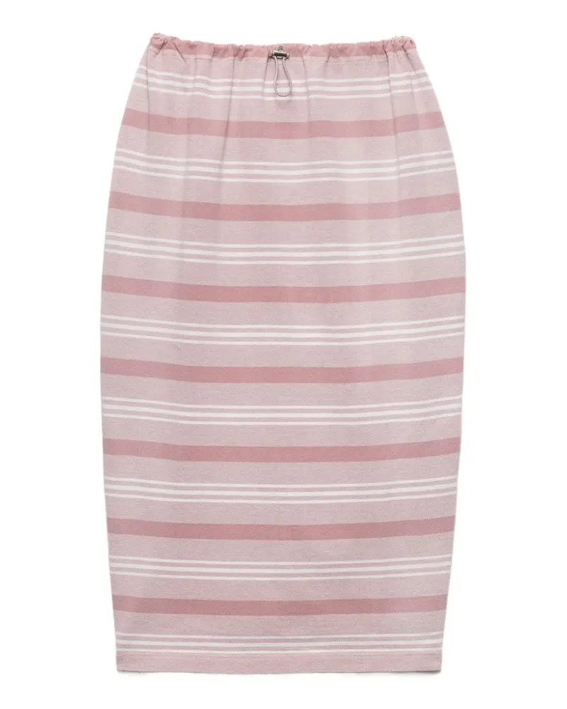 Prada Midirock mit Streifendetail - Rosa Rosa