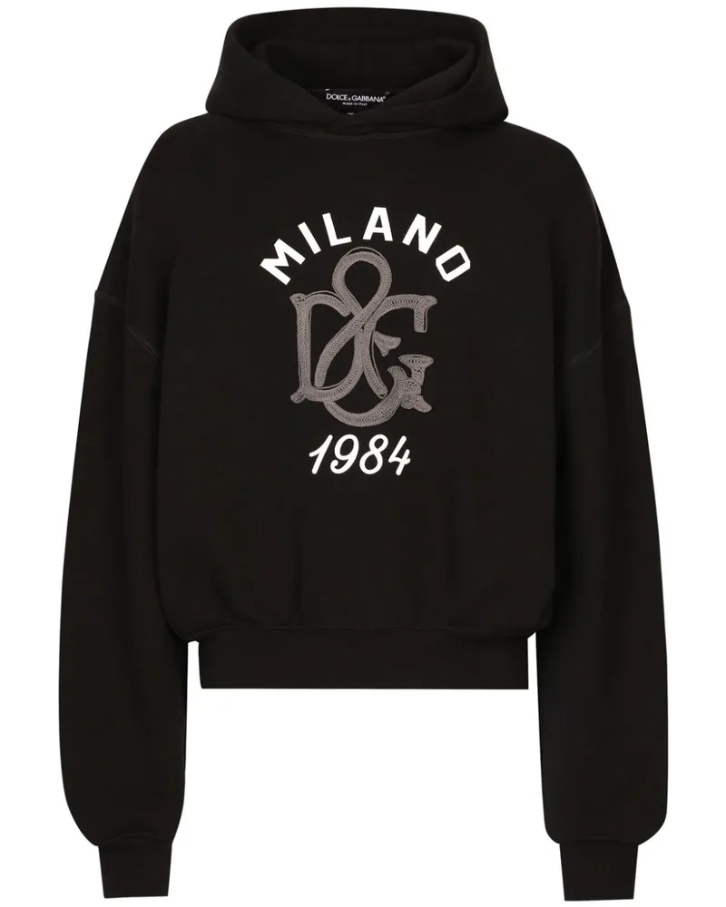 Dolce & Gabbana Hoodie mit Logo-Applikation - Schwarz Schwarz
